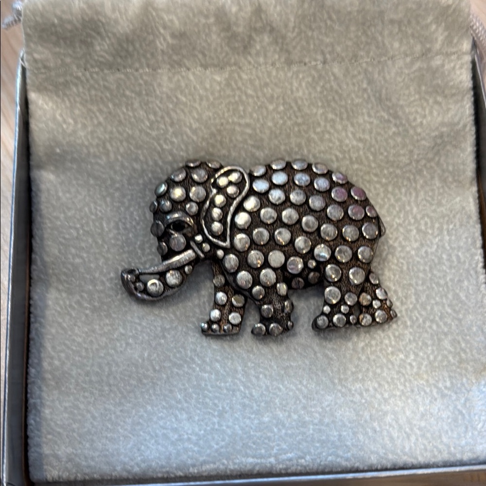 Silver Elephant Brooch